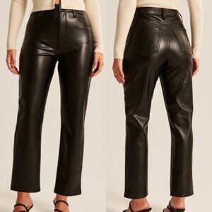 Abercrombie & Fitch Curve Love Vegan Leather Ankle Straight Pant Size 27